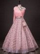 Gorgeous Pink Embroidery Georgette Party Wear Lehenga Choli