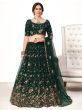 Green Floral Embroidered Net Wedding Wear Lehenga Choli