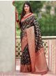 Black Woven Banarasi Silk Festival Wear Saree With Blouse