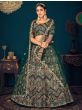 Dark Green Sequins Georgette Net Wedding Wear Lehenga Choli
