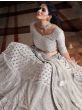 Glamorous Grey Sequins Embroidered Net Wedding Wear Lehenga Choli 