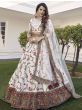 Incredible White Sequins Embroidered Silk Wedding Wear Lehenga Choli