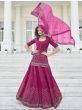 Marvelous Deep Pink Chinon Chiffon Wedding Wear Lehenga Choli