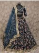 Incredible Teal Blue Embroidery Chinon Silk Wedding Wear Lehenga Choli 