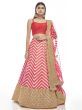Classy Pink Sequins Embroidered Organza Lehenga Choli With Dupatta