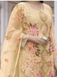 Splendid Yellow Thread Embroidered Net Salwar Suit