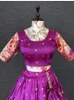  Magnificent Purple Weaving Work Jacquard Half Saree Lehenga Choli
