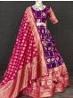 Magnificent Purple Weaving Work Jacquard Half Saree Lehenga Choli