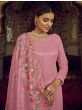 Beauteous Pink Sequins Embroidered Georgette Festive Wear Salwar Suit