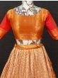 Amazing Orange Weaving Work Silk Festival Wear Lehenga Choli