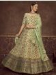 Breathtaking Green Printed Silk Wedding Wear Lehenga Choli