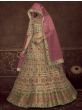 Lovely Beige Printed Silk Wedding Wear Lehenga Choli