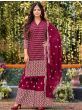 Beautiful Pink Embroidered Georgette Festive Palazzo Suit