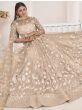 Awesome Beige Thread Embroidered Butterfly Net Lehenga Choli