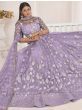 Dazzling Lavender Thread Embroidered Butterfly Net Lehenga Choli