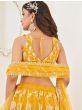 Appealing Mustard Yellow Embroidered Net Haldi Wear Lehenga Choli