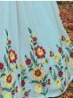 Splendid Sky Blue Sequins Embroidery Georgette Lehenga Choli