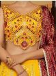 Spectacular Yellow Sequins Embroidery Georgette Lehenga Choli