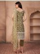Captivating Green Embroidered Mono Net Festival Wear Pant Salwar Suit
