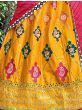 Marvelous Yellow Sequins Embroidery Silk Wedding Wear Lehenga Choli
