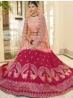 Stunning Peach-Pink Sequins Work Silk Lehenga Choli