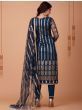 Beautiful Blue Sequence Embroidered Net Salwar Suit
