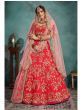 Red Embroidered Silk Wedding Lehenga Choli (Default)