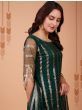 Enchanting Dark Green Sequence Embroidered Net Salwar Suit