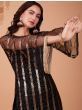Glamorous Black Sequence Embroidered Net Salwar Suit