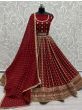 Magnificent Maroon Embroidery Georgette Bridal Lehenga Choli
