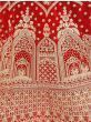 Fascinating Red Velvet Dori Embroidered For Wedding Lehenga Choli