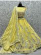 Appealing Yellow Thread Embroidery Silk Lehenga Choli With Dupatta
