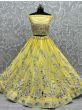 Appealing Yellow Thread Embroidery Silk Lehenga Choli With Dupatta