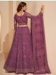 Magnificent Light Purple Cording Work Net Wedding Wear Lehenga Choli