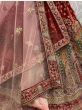 Royal Red Velvet Wedding Wear Embroidery Lehenga Choli