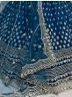 Stunning Blue Zircon Heavy Embroidered Net Lehenga Choli