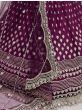 Captivating Purple Zircon Heavy Embroidered Net Lehenga Choli