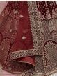 Enchanting Maroon Multi-Thread Embroidered Velvet Lehenga Choli