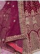Alluring Pink Multi-Thread Embroidered Velvet Lehenga Choli
