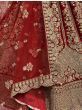 Sassy Red Fancy Embroidered Velvet Bridal Lehenga Choli