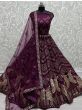 Sumptuous Wine Sequined Embroidery Party Wear Lehenga Choli 