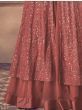Alluring Red Sequins Work Georgette Ready-Made Lehenga Suit