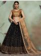 Black Sequins Net Bridal Lehenga Choli With Dupatta