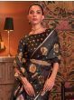 Prominent Black Zari Weaving Pure Satin Reception Wear Saree