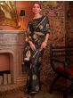Prominent Black Zari Weaving Pure Satin Reception Wear Saree