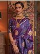 Shaded Purple Zari Weaving Pure Satin Reception Wear Saree