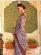 Ravishing Grey And Maroon Patola Printed Dola Silk Saree With Belt