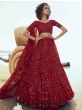 Red Fully Sequins Soft Net Party Wear Lehenga Choli With Dupatta