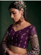 Alluring Dark Purple Zari Work georgette Wedding Wear Lehenga Choli