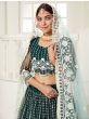 Captivating Green Thread Embroidered Net Festival Wear Lehenga Choli